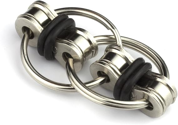 Tom's Fidgets Original Flippy Chain Fidget Toy - Perfect for ADHD, Anxiety, and Autism - Bike Chain Fidget Stress Reducer for Adults and Kids (1, Black)
