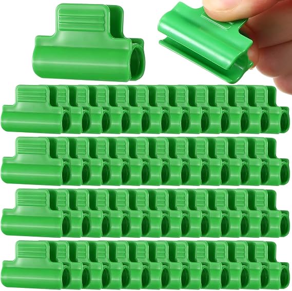 HOOPOE Plastic Greenhouse Film Clips 16 mm Green Pack of 50 Greenhouse Clips Netting Tunnel Hoop Clip Greenhouse Clamps Row Cover Net Shed