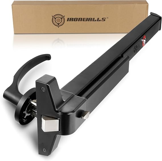 IRONWALLS Alarm Panic Bars for Exit Doors 27.5" with Exterior Door Lever