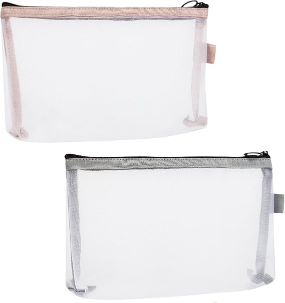 2PCS Mini Makeup Bag,Zipper Mesh Bags,Portable Small Makeup Pouch for Women,Small Travel Cosmetic Bag,Mini storage bag for coin,lipstick,jewelry