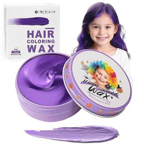 Purple Temporary Hair Colour for Children Purple Instant Hair Dye for Women Men Purple Colour Hairstyle Pomade Girls Styling Hair Dyeing Cream Hair Wax Mud for Party Cosplay Halloween