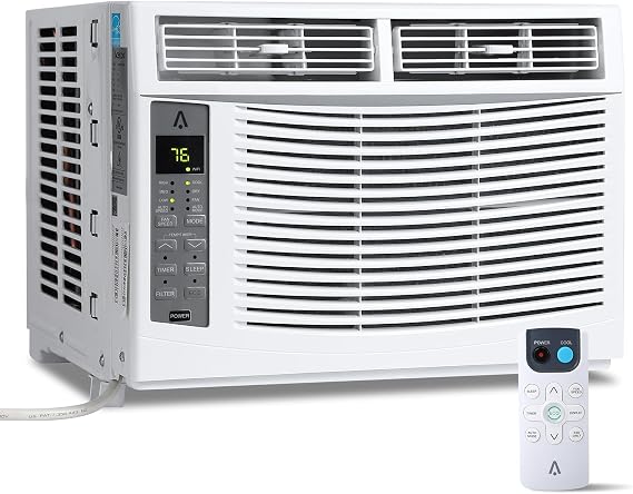 6000BTU Window Air Conditioner, Cools Up to 250 Sq. Ft., Window AC Units With Cool and Fan Functions, Ultra Quiet, 24H Timer Small AC Unit, Energy Savings, Remote Control
