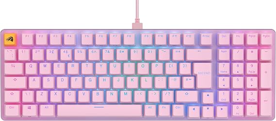GLORIOUS GMMK 2 Full Size 96% Custom Mechanical Keyboard (Pink) | Premium Aluminum Frame, Hotswappable 5 Pin Sockets, Prelubed Fox Linear Switches, Doubleshot Caps, UK English Form