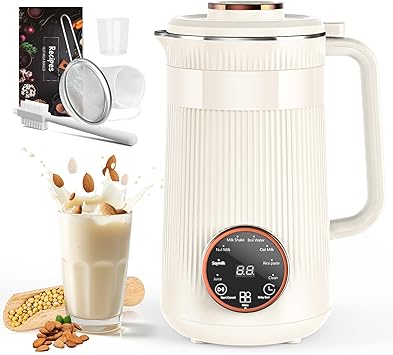 Nut Milk Maker Machine, 35oz Homemade Soy, Almond, Oat, Coconut, Plant Based and Non Dairy Beverages, 8 in 1 Automatic Soybean Machine With 12H Delay Start/Keep Warm/Boil Water