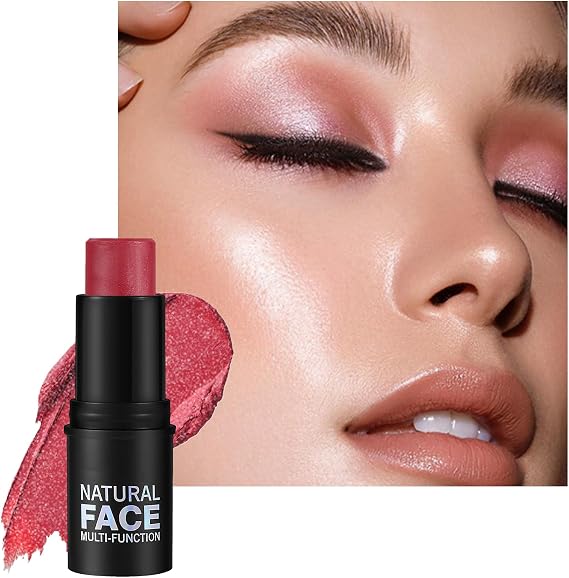 Blush Stick Cheeks Shimmer Blusher for Mature Skin - QUARTZ ROSE - Waterproof Long-Lasting Rose Gold Versatile Blushers Face Cream Blush, Long-wearing Creamy Texture Non-sticky 1 Pcs