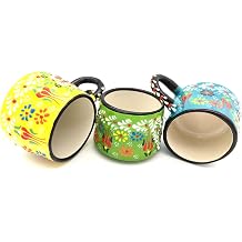 Coffee Mug Cups Ceramic Handmade 6 Oz Coffee Mug Set for Espresso Cups, Multi Color Tile Coffee Cup Set for Tea, Cappuccino, Latte 180 Ml (set of 4)