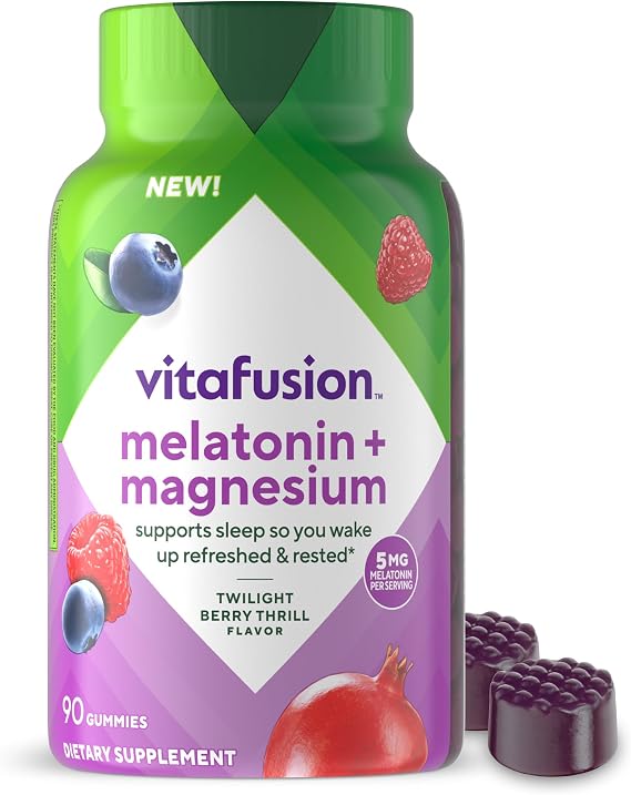 Vitafusion Melatonin and Magnesium Gummies | 5mg Melatonin Per 2 Gummies
