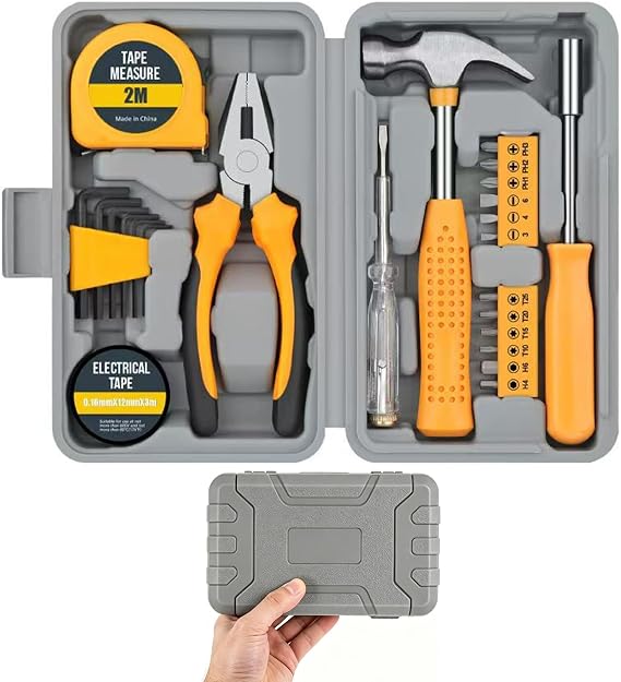 24-Piece Tool Set, Mini Tool Kit, Tool Kit for Home (Orange)