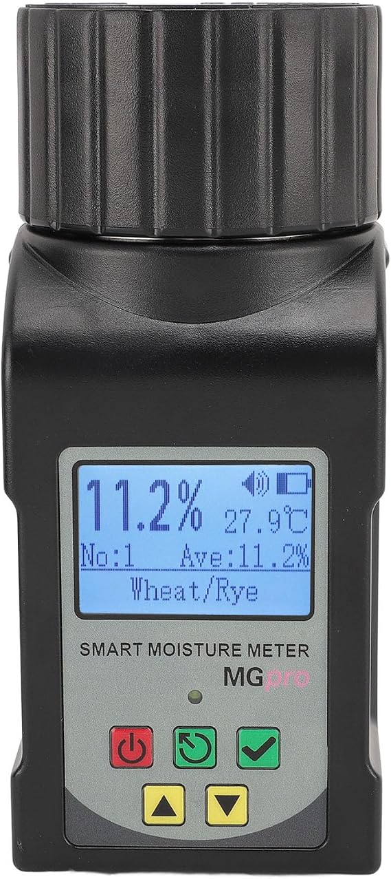 Coffee Rice Wheat Grain Humidity Meter, Portable Compact Real time Readings, Wide Compatibility, Cup Sampling, Data Storage, Multilingual Support, Automatic Shutdown