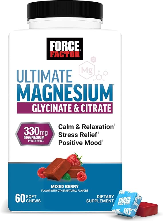 Force Factor Ultimate Magnesium Supplement with 330mg Magnesium Glycinate