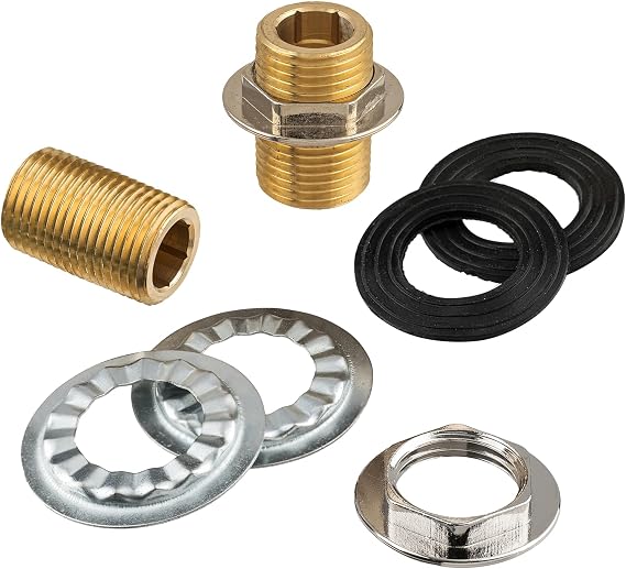 DuraSteel Wall Mount Faucet Installation Kit - Commercial Kitchen Faucet Mounting Adapter Set for 1/2-inch IPS Female Inlet - Space Saving Backsplash Kit