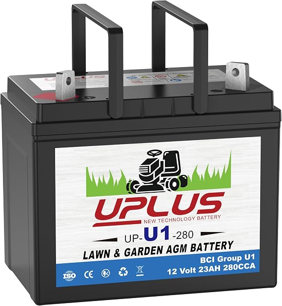 UPLUS U1 Riding Lawn Mower Battery, 12V 280CCA Garden Tractors Battery | Maintenance Free AGM Batteries, Fit for John Deere, Cub Cadet, Husqvarna, Craftsman, Toro, Ariens, Poulan Pro and Troy-Bilt