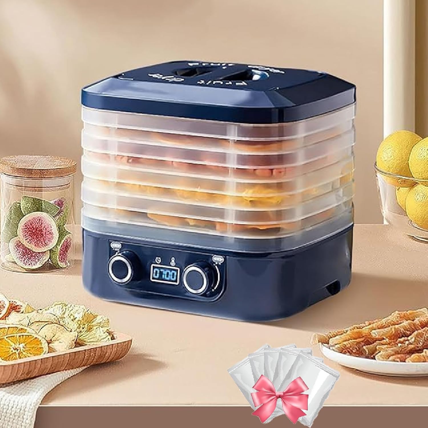 Freeze Dryer Machine for Home, 2025 New Freeze Dryer for Candy, Dryer Machine for Candy and Snacks, Food Dehydrator Machine with Digital Adjustable Timer and Temperature Control Blue