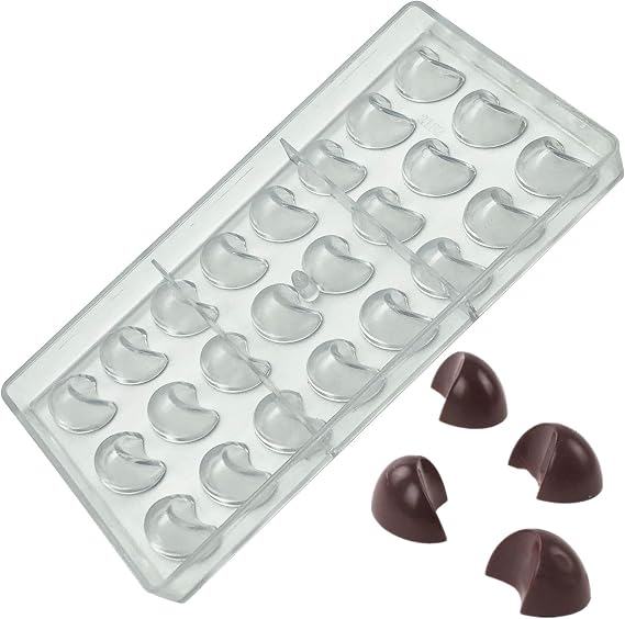 Moon Shaped Polycarbonate Chocolate Mold Hard PC Candy Mold Tray Clear Chocolate Tray