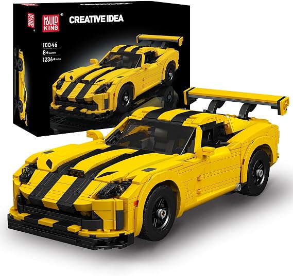 Mould King 10046 Supercar Building Block Kits, Dodge Viper Car Model Building Sets, MOC Car Gift for Kids/Adult Collections Enthusiasts, 1236 Pieces