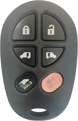 for 2004-2018 Sienna Keyless Entry Remote Car Van Key Fob 6 Button FCCID:GQ43VT20T ;by AUTO KEY MAX Single