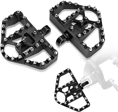 Motorcycle Foot Pegs Chopper Bobber Footpeg MX Offroad Mini Floorboard 360Roating Footrest Pedal Fit For H-D Harley Touring Road King Sportster 883 Dyna Softail, Black
