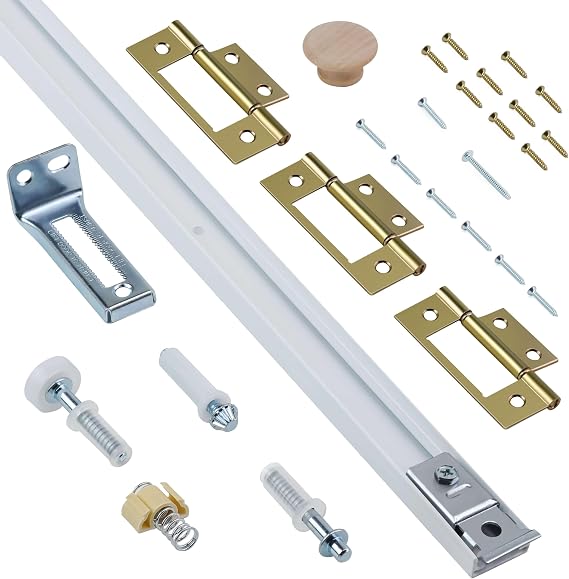 Bifold Door Hardware Kit, 36-Inch Bi-fold Closet Door Track Kit Bifold Closet Door Hardware Kit Folding Door Hardware Repair Replacement Tool Kit