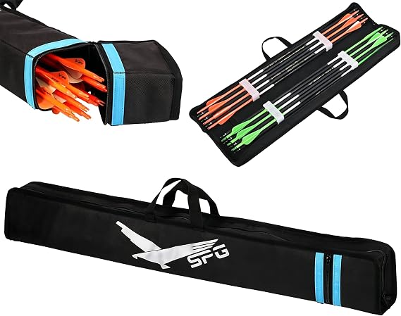 33" Soft Arrow Case, Portable Compact Archery Quiver | 600D water-resistant fabric, padded dividers, built-in carry handle, Lightweight, fits all Material shafts, outdoor shooting