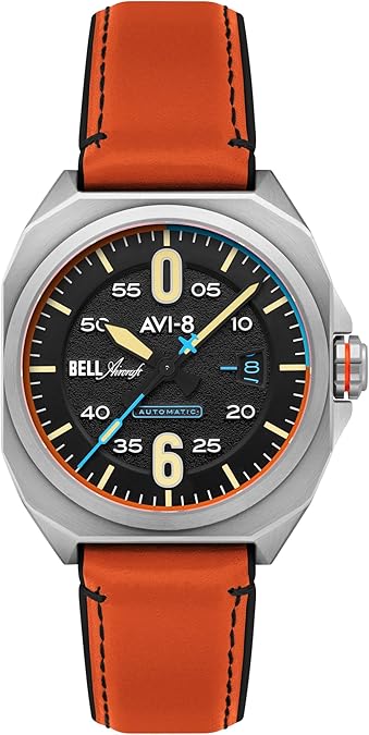 AVI-8 Men's 41mm Bell X-1 Machbuster Automatic Watch with Rubber/Leather Strap AV-4115