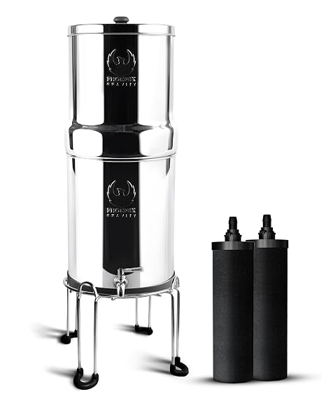 Phoenix Gravity 1.5G Water Filter System with Steel Stand & Carbon Filters