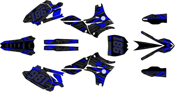Graphics Kit for Yamaha Yamaha YZ450F (2010-2013) Twitch Series Blue 9 Mil - Easy Go - Dirt Pit Bike Motorcycle Stickers, Dirtbike Racing Automotive Decal Motocross Accessories no-Plastics