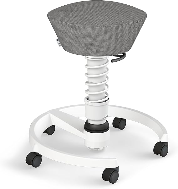 aeris Swopper Ergonomic Stool Height-Adjustable Office Stool Versatile seat for a Healthy Back Office Chair with casters, Standard Spring