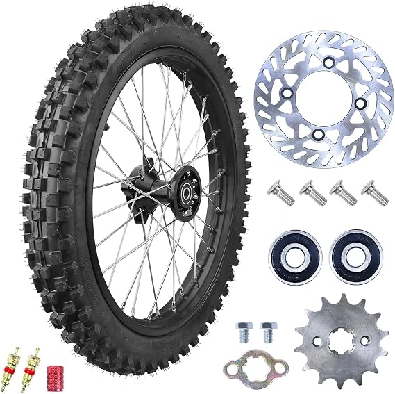 2.75x17 70/100-17 フロントホイール タイヤリム インナーチューブ 110cc 125cc 140cc 150cc SSR SR125 125TR 170TX TaoTao DB17 DB27 Apollo RFZ YX85 KX85 DB-X85用 18 X-pro モータースポーツ ダートピットバイク オートバイ