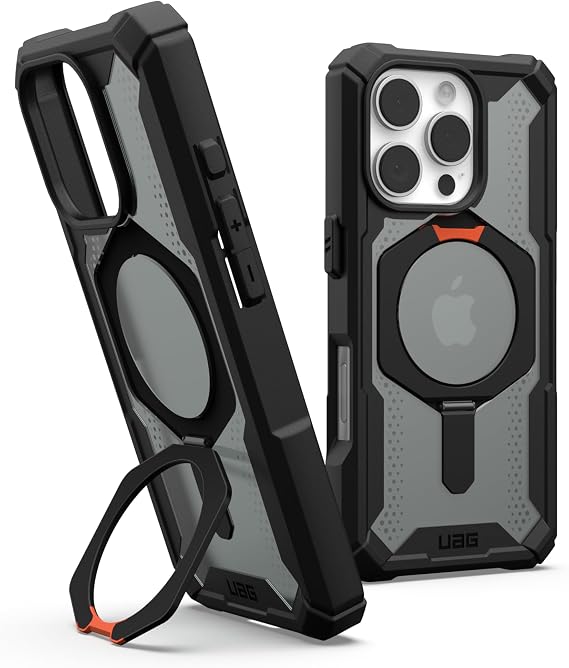 URBAN ARMOR GEAR UAG Designed for iPhone 16 Pro Case 6.3" Plasma XTE - Compatible with MagSafe Charging & Kickstand Rugged Shockproof Anti-Slip Military Grade Protective Cover, Black/Orange