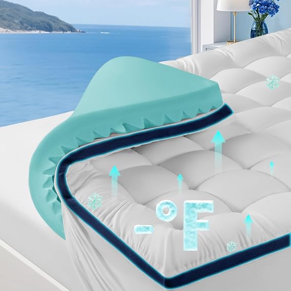 4 Inch Memory Foam Dual-Layer Mattress Topper -1(Twin XL,39"x80")