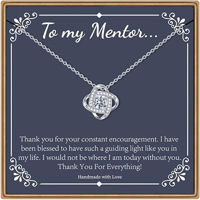 Gifts for Women, 14K White Gold Plated Dainty Love Knot Necklace for Women Grandma Aunt Stepmother Sister Mom Gifts Jewelry Mothers Anniversary Jewelry Gifts for Women Birthday Unique Necklace