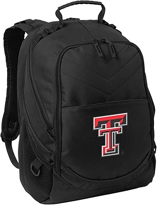 Broad Bay Texas Tech Backpack Official TTU Laptop Computer Bag Black