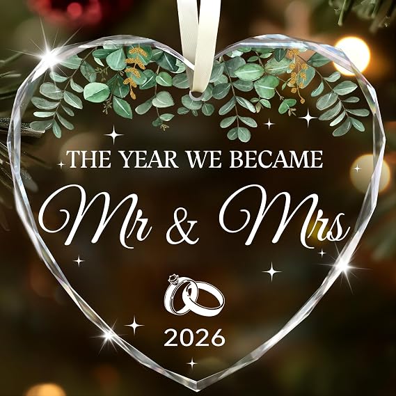 Wedding Gifts for Couples 2026, Mr and Mrs Gift Bridal Shower Gifts His and Hers Wedding Gifts Just Married Decoration for Bride, Newlywed Couple Just Married Wedding Registry Search By Name Ornaments
