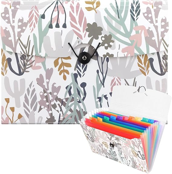 Uquelic 13-Pocket Expanding File Folder, Accordion Document Organizer