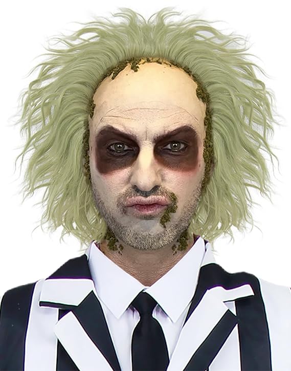 Ruina Mens Green Wig for Scary Halloween Costume Cute Soft Wavy Wigs for Party Cosplay R057