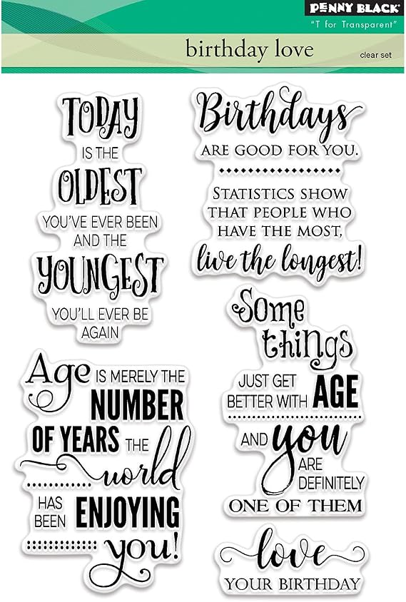 Penny Black 30-413 Birthday Love Stamps, 5"X7", Clear