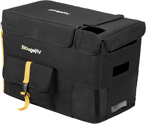 BougeRV Insulated Protective Cover for CRPRO 30QT 12V Car Refrigerator, New | Fits CRPRO 30QT, Insulated Refrigerator Cover Bag, 3-Layer 900D Oxford Fabric, Ventilated Design, Camping, Travel, Outdoor