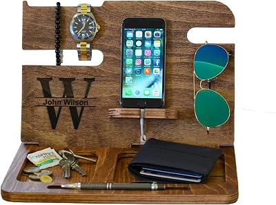 Fathers Day Gifts Gifts for Men Boyfriend gifts Wood Docking Station Gift ideas for Men Gifts for Boyfriend mens gifts Mens Valet