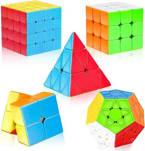 AuntyFey 5 Pack Speed Cube Set, Speed Magic Cube