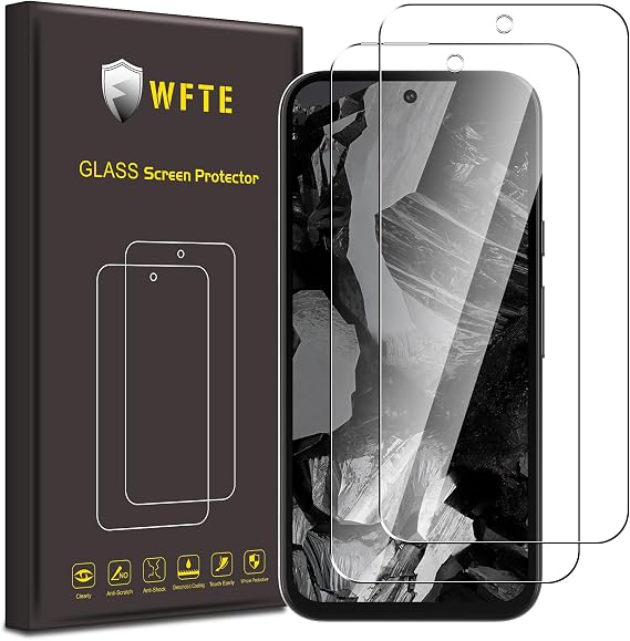 WFTE 2-Pack Tempered Glass for Google Pixel 8a Screen Protector,9H Hardness,Anti-Scratch,Anti-Fingerprint,Bubble-Free,HD Clear,Premium Protective Film for Pixel 8a,Case Friendly