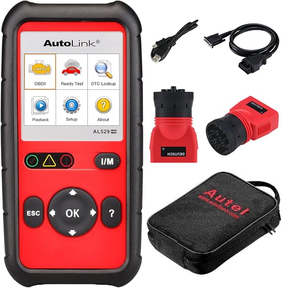 Autel AutoLink AL529HD, Vehicle Code Reader, Advanced AL529 OBD2 Code Scanner, AutoVIN Read Enhanced Codes for Ford/GM/Chrysler, Freeze Frame Data, Code Reader for Cars and Trucks