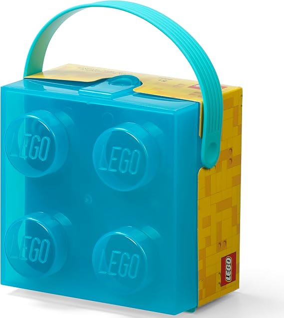 LEGO Storage Case: Translucent Light Blue with Handle