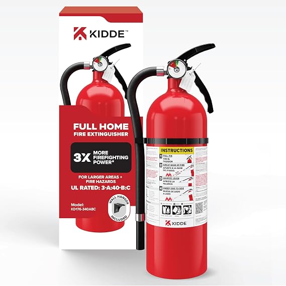 Kidde Full Home Fire Extinguisher, 3-A:40-B:C, KD176-340ABC