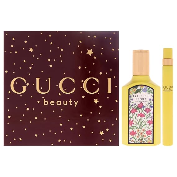 Flora Gorgeous - Orchid by Gucci for Women - 2 Pc Gift Set 1.6oz EDP Spray, 0.33oz EDP Spray (Mini)