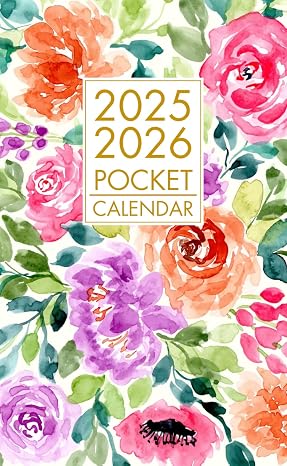 Pocket Calendar 2025-2026: 2-Year Monthly Pocket Planner for Purse - From January 2025 To December 2026 | Floral Cover