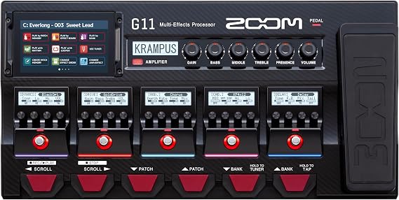Zoom G11 Guitar Multi-Effects Processor with Expression Pedal, with 100+ Built in Effects, Amp Modeling, IR, Looper,Touchscreen Interface, USB Audio Interface