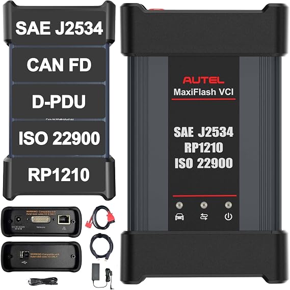 Autel MaxiFlash Elite J2534 ECU Programming Device Multi-Protocol Pass-through Interface MaxiSYS MS908S MaxiSYS MS908CV MaxiCOM MK908 MaxiSYS Elite, Supports Personal Computer Reprogramming