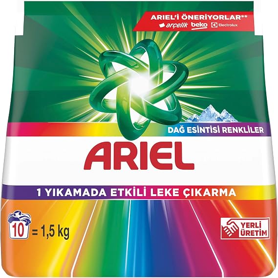 Ariel Dağ Esintisi Renkliler Toz Çamaşır Deterjanı 1.5 Kg 10 Yıkama