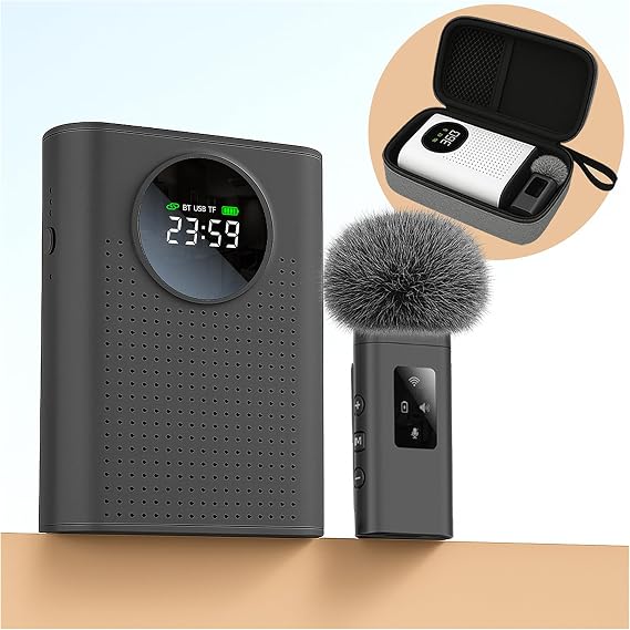 Voice Amplifier for Teachers, Portable Wireless Microphone with Speaker