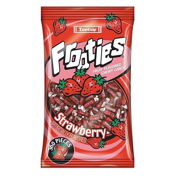 Tootsie Roll Strawberry Frooties - 360 Pack,38.8OZ | Individually Wrapped, Bulk Treats, Peanut Free, Kosher, Gluten Free